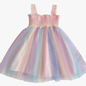 RETSUGO Multicolored Pastel Tulle Smocked Dress